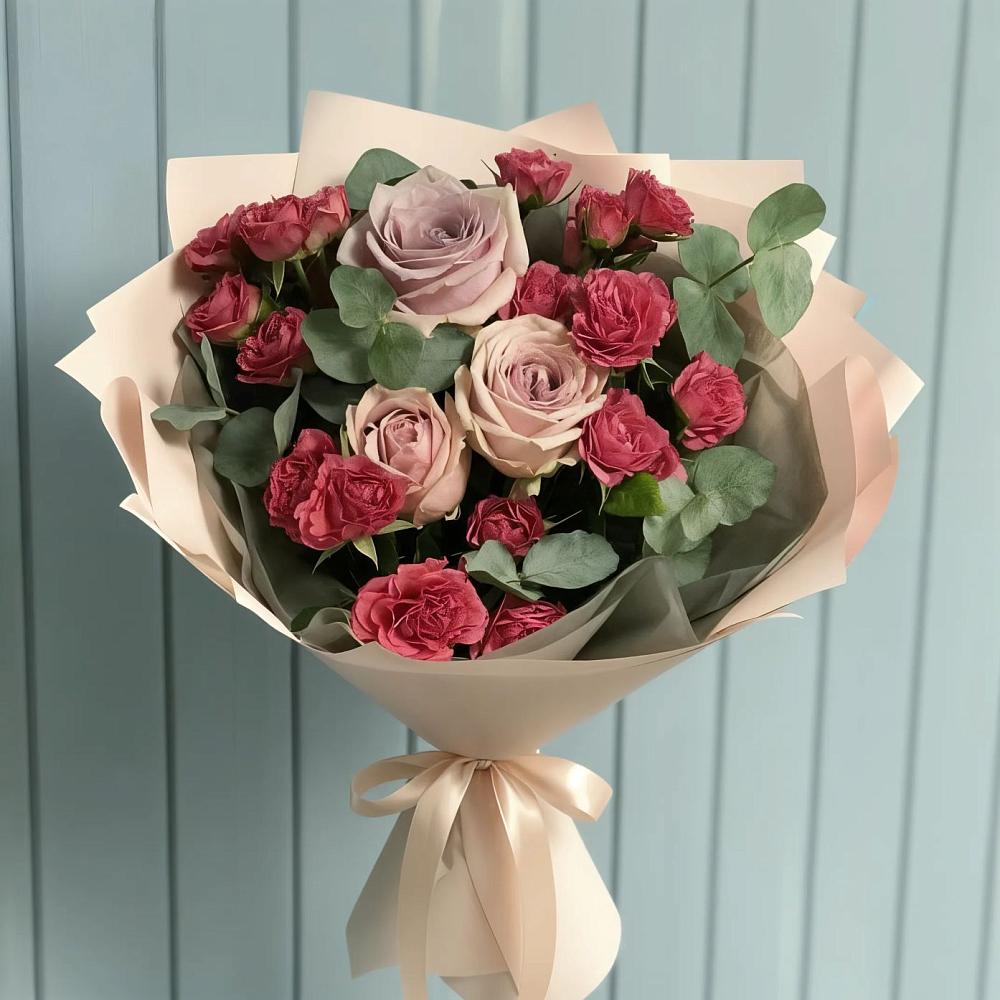 Букет цветов из: Гвоздики и Розы в Прикубанский