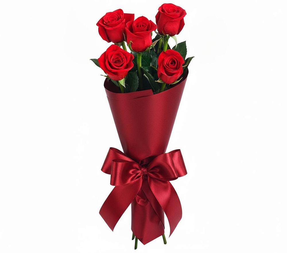 Букет 5 Красных роз Эдлесс Лав в Прикубанский