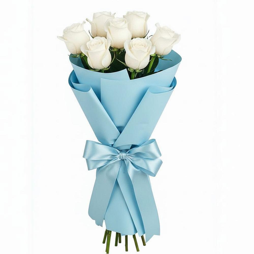Букет 7 белых роз Проуд в Прикубанский