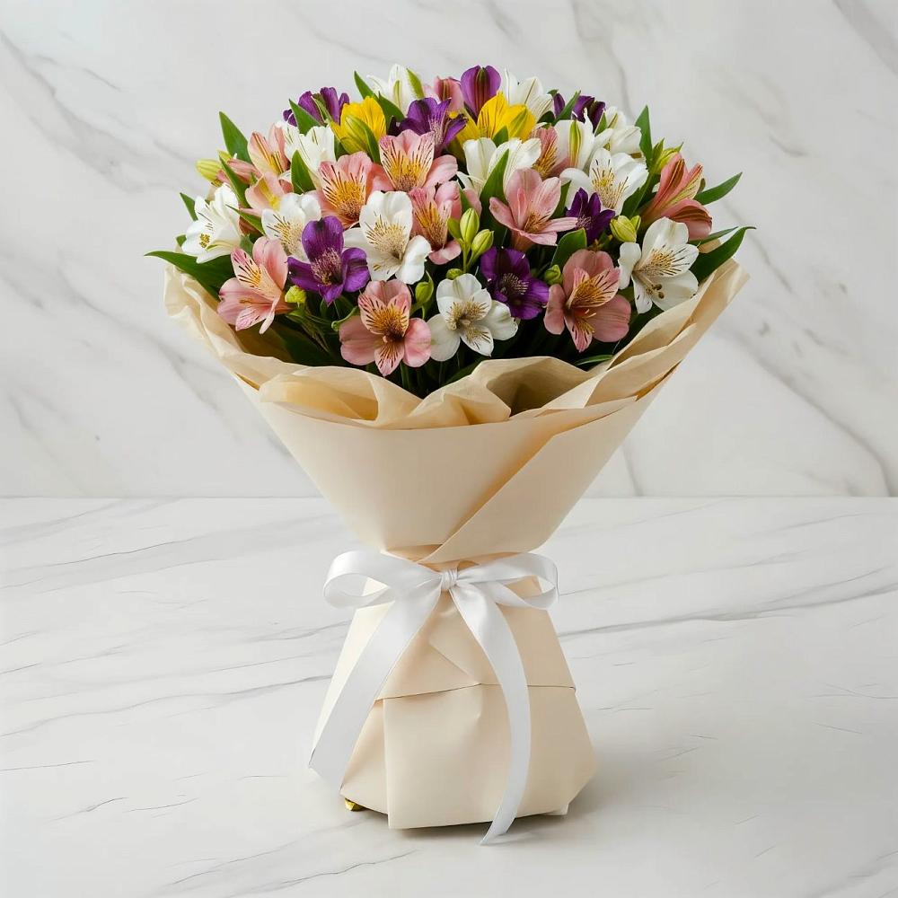 Букет цветов из: Альстромерии в Прикубанский