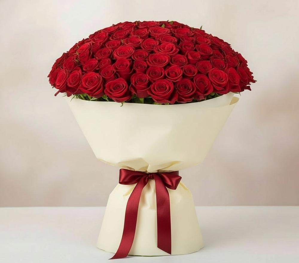 Букет 101 Красная роза Милано в Прикубанский