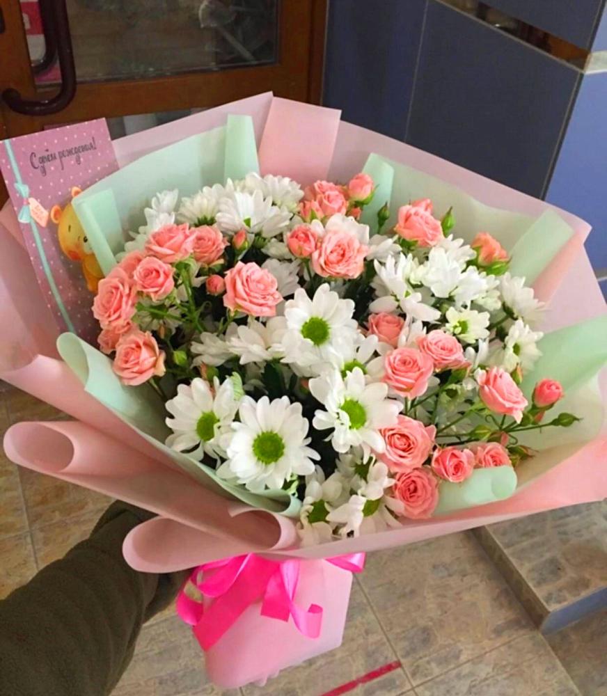 Букет цветов из: Розы и Хризантемы в Прикубанский