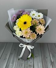 Букет цветов из:  Розы, Герберы и Хризантемы в Прикубанский