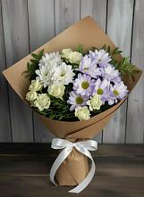 Букет цветов из:  Хризантемы и Розы #REPLACE_PRED# Прикубанский