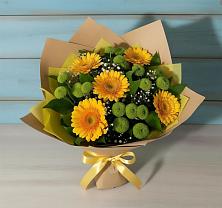 Букет цветов из:  Герберы и Хризантемы в Прикубанский