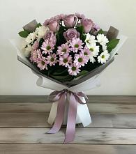 Букет цветов из:  Хризантемы и Розы в Прикубанский