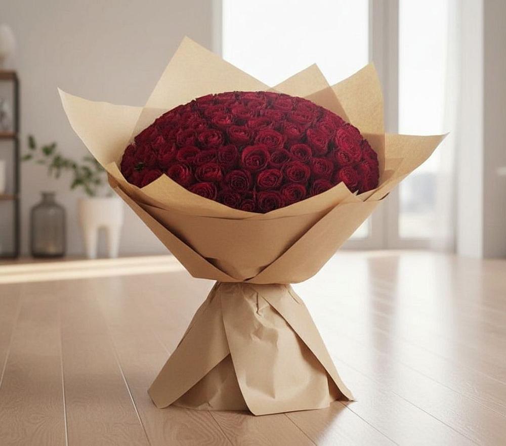 Букет 101 Красная роза в Прикубанский