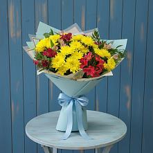 Букет цветов из:  Альстромерии и Хризантемы в Прикубанский
